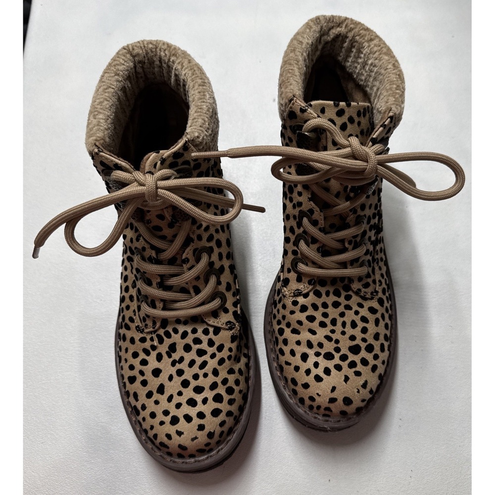 Blowfish Malibu Leopard Print Lace Hiking Boots Womens 6 Cozy Casual
